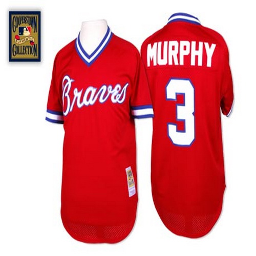 1980 Throwback Atlanta Braves 3 Outfielder Dale Murphy Red Mesh Batting Practice M&N MLB Jersey 1980 Throwback Atlanta Braves 3 Outfielder Dale Murphy Red Mesh Batting Practice M&N MLB Jersey